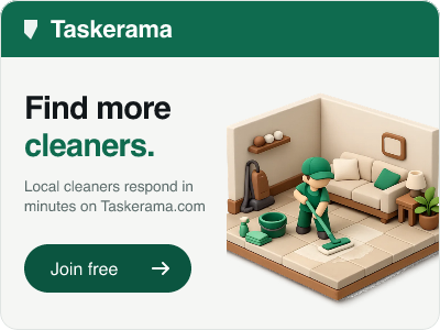 Taskerama: local cleaners respond in minutes. Join free.